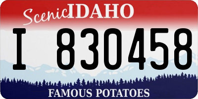 ID license plate I830458
