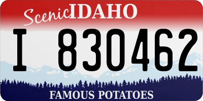 ID license plate I830462