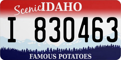 ID license plate I830463