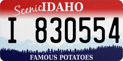 ID license plate I830554