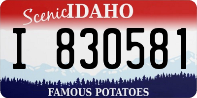 ID license plate I830581