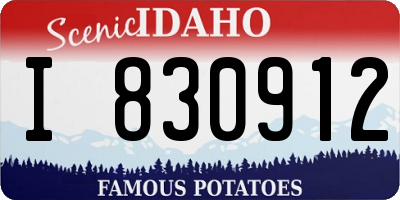 ID license plate I830912