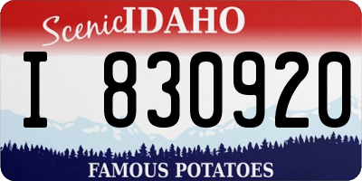 ID license plate I830920