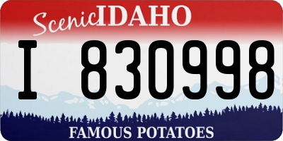 ID license plate I830998
