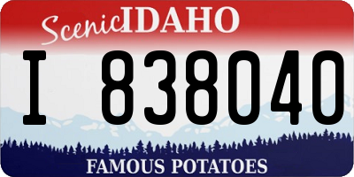 ID license plate I838040