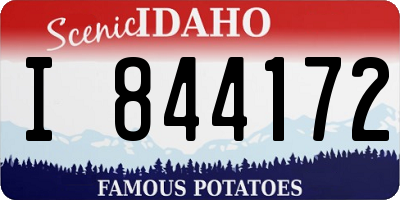 ID license plate I844172