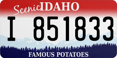 ID license plate I851833