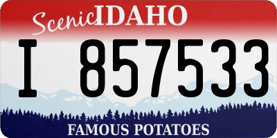ID license plate I857533