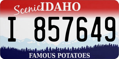 ID license plate I857649