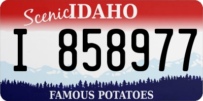 ID license plate I858977