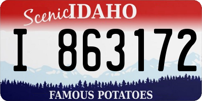 ID license plate I863172