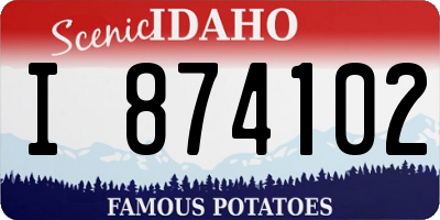 ID license plate I874102