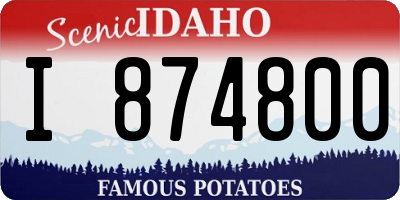 ID license plate I874800