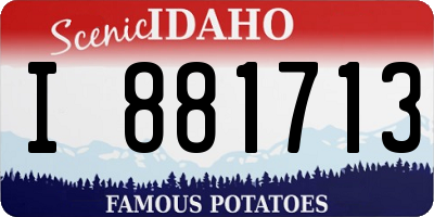 ID license plate I881713