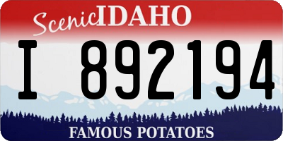 ID license plate I892194