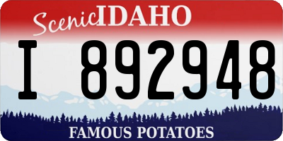 ID license plate I892948