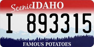 ID license plate I893315