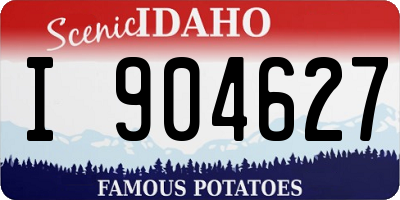ID license plate I904627