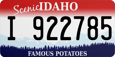 ID license plate I922785