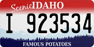 ID license plate I923534