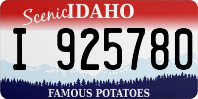 ID license plate I925780