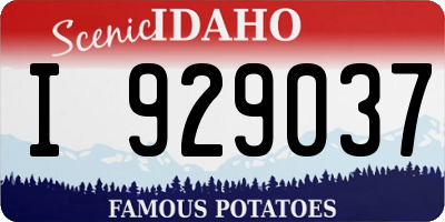 ID license plate I929037