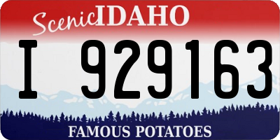 ID license plate I929163