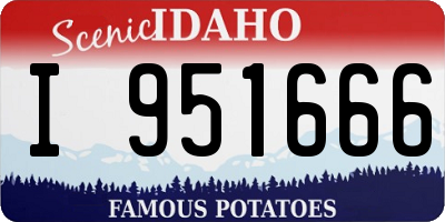 ID license plate I951666