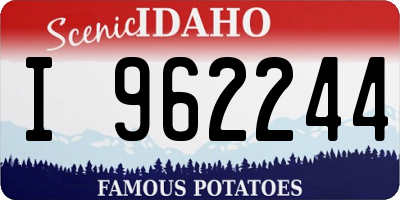 ID license plate I962244