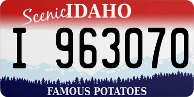 ID license plate I963070