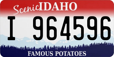 ID license plate I964596