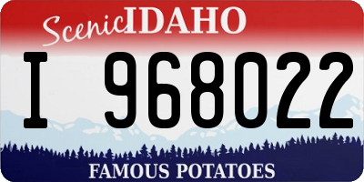 ID license plate I968022