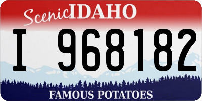 ID license plate I968182
