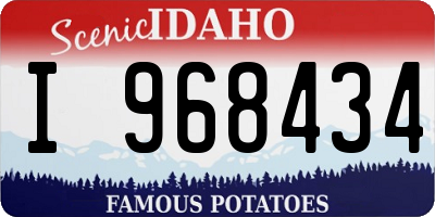 ID license plate I968434