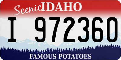 ID license plate I972360