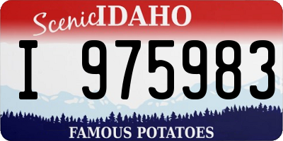 ID license plate I975983