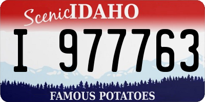 ID license plate I977763