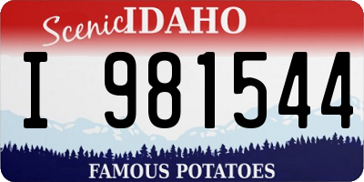 ID license plate I981544
