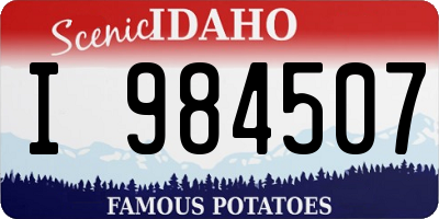 ID license plate I984507