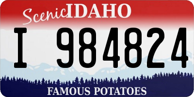 ID license plate I984824