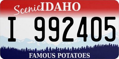 ID license plate I992405