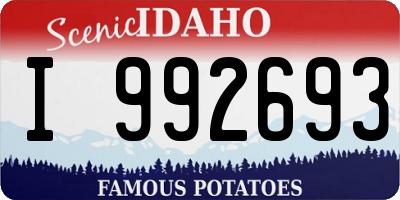 ID license plate I992693