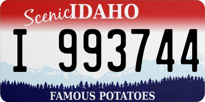 ID license plate I993744