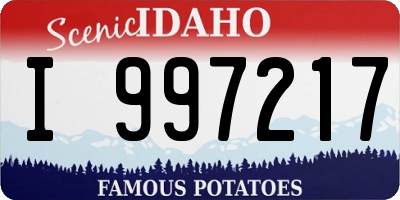 ID license plate I997217