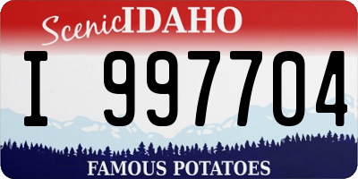 ID license plate I997704
