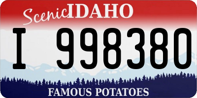 ID license plate I998380