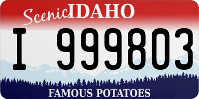 ID license plate I999803