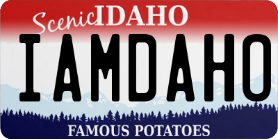 ID license plate IAMDAHO