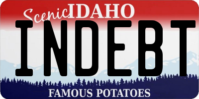 ID license plate INDEBT