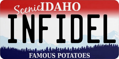 ID license plate INFIDEL